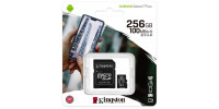 256 GB Micro SD-memóriakártya Kingston CANVAS Select Plus + SD Adapter, CLASS 10
