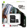 256 GB Micro SD-memóriakártya Kingston CANVAS Select Plus + SD Adapter, CLASS 10