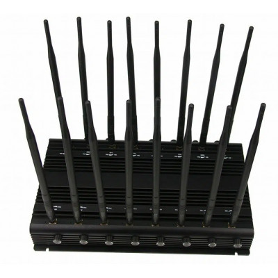 16-antennás  PROFI CDMA, GSM, DCS/PCS, 3G, WiFi 2.4G, GPS, 4G LTE, 4G WIMAX, 5G GSM, WiFi 5.2G, WiFi 5.8G, Lojack jelblokkoló