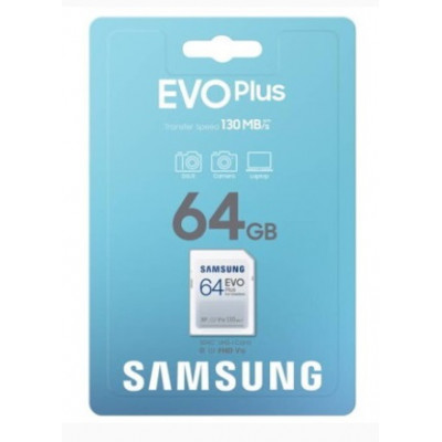 64 GB micro SD-memóriakártya Samsung EVO Plus + SD adapter, CLASS 10