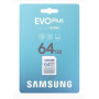 64 GB micro SD-memóriakártya Samsung EVO Plus + SD adapter, CLASS 10