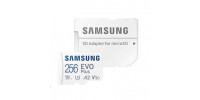 256 GB Micro SD-memóriakártya Samsung EVO Plus + SD adapter, CLASS 10